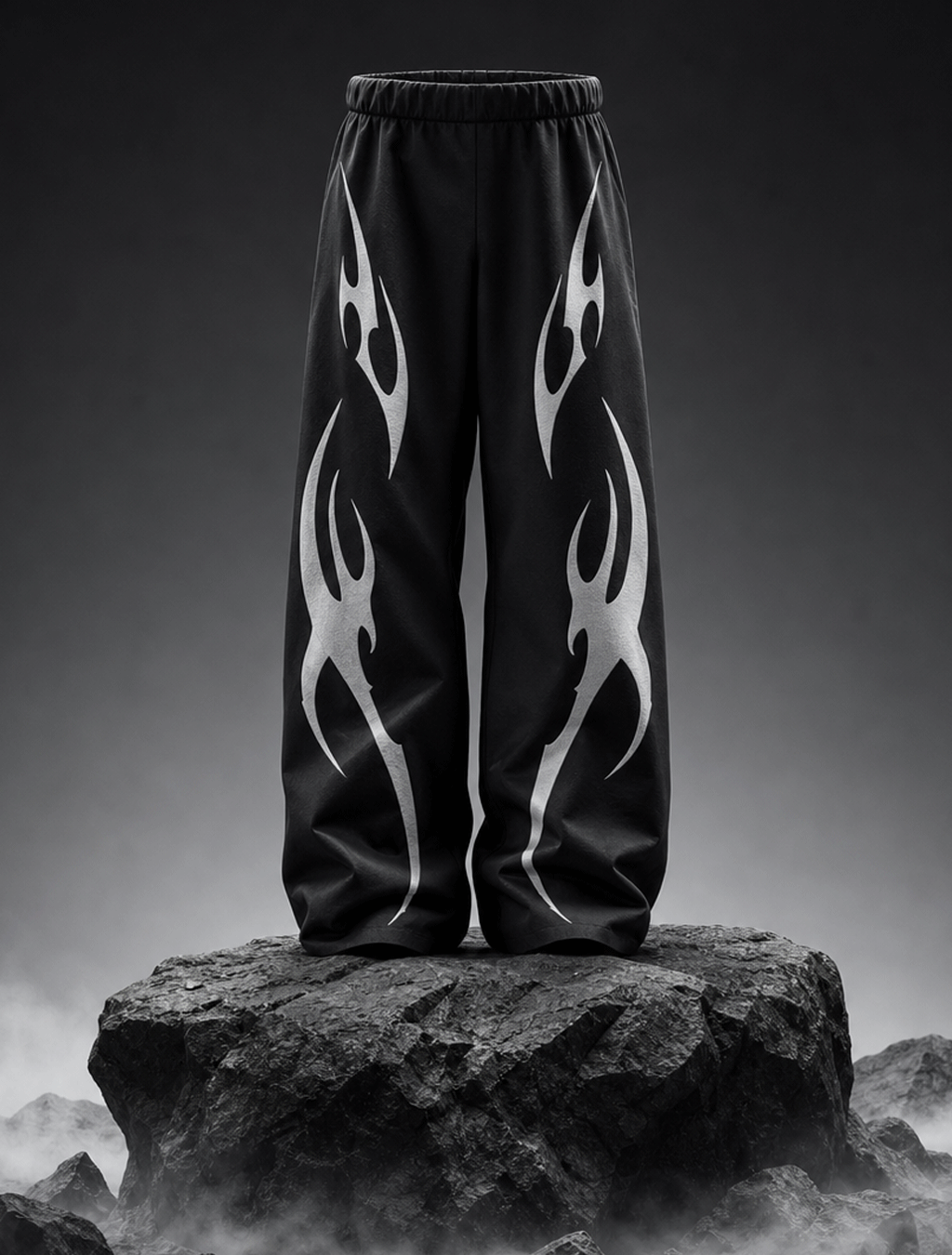 Crypt Line Tribal Wide -Leg Pants