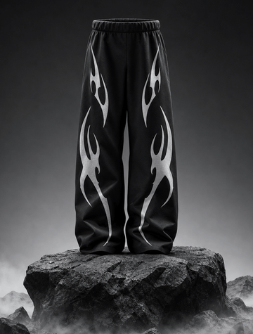 Crypt Line Tribal Wide -Leg Pants