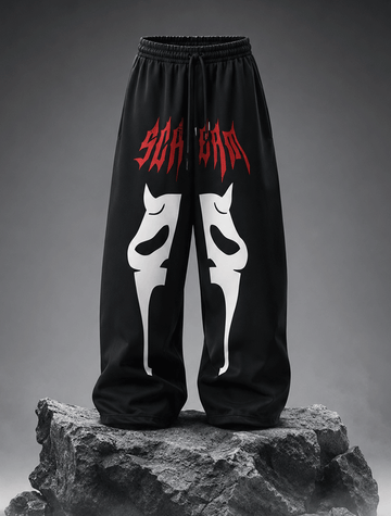 Shadowfang Silver Tribal Wide-Leg Pants